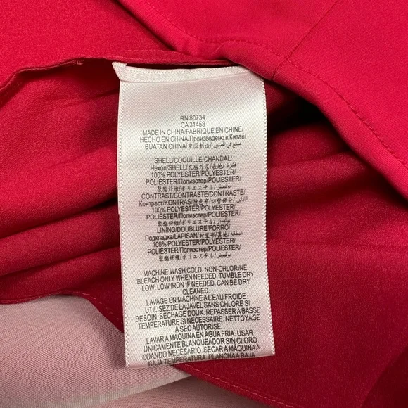 BCBGmaxazria Kinsley pink Turkish Rose asymmetrical mini dress. Size 6 - Picture 9 of 11